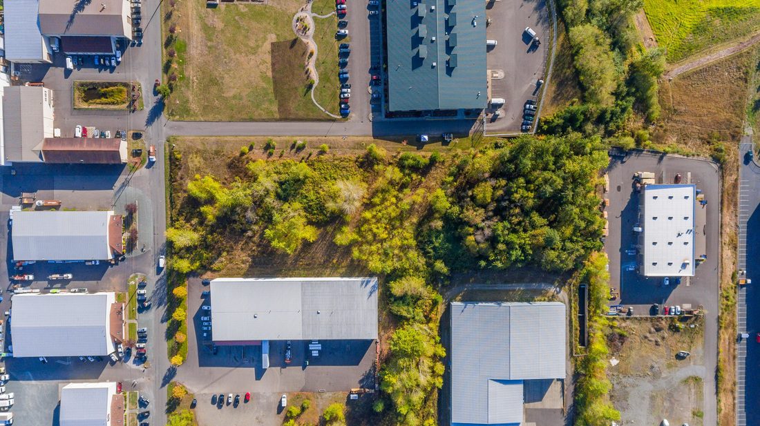 Aerial Commercial Building in Northwest Washington,